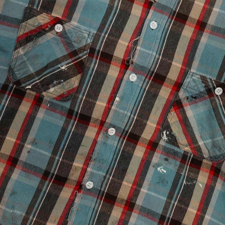 SAINT Mxxxxxx Flannel Shirt Check 'Blue' — foto 3