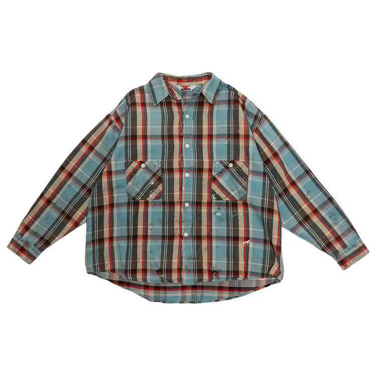 Buy SAINT Mxxxxxx Flannel Shirt Check 'Blue' - SM HR8 0000 040 | GOAT