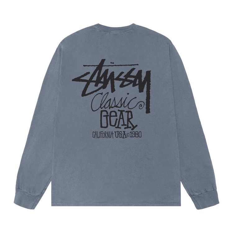 Stussy Classic Gear Long-Sleeve Tee Pigment Dyed 'navy'