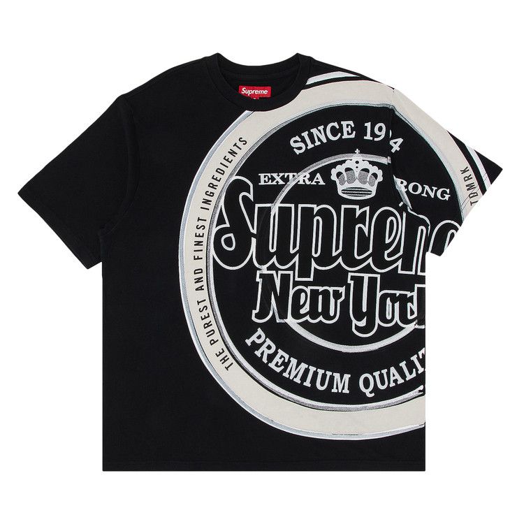 【MORE THAN BLACK】25SS★ LOGO DIRTY HALF SLEEVE Buy Supreme Lager Short-Sleeve Top 'Black' - SS25KN87 BLACK