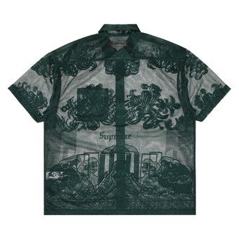 Supreme Last Supper Lace Shorts-Sleeve Shirt Dark Green Price in