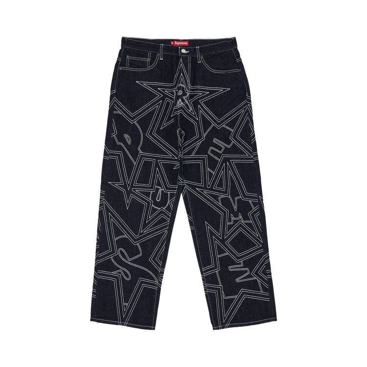 Buy Supreme Stars Topstitch Baggy Jean 'Indigo' - SS25P72