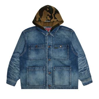 Buy Supreme Worn Hooded Chore Coat 'Denim' - SS25J83 DENIM | GOAT