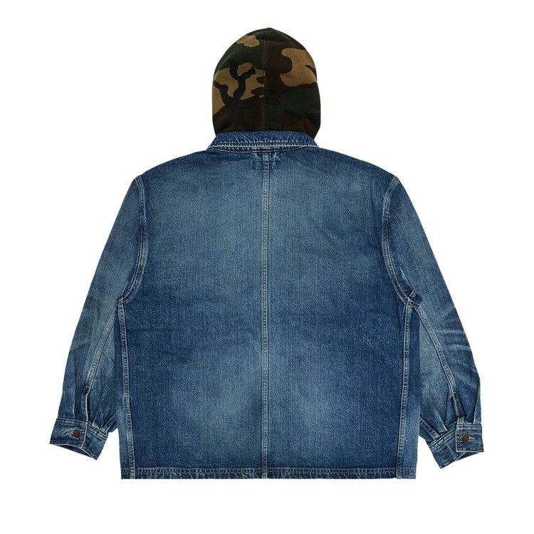 Buy Supreme Worn Hooded Chore Coat 'Denim' - SS25J83 DENIM