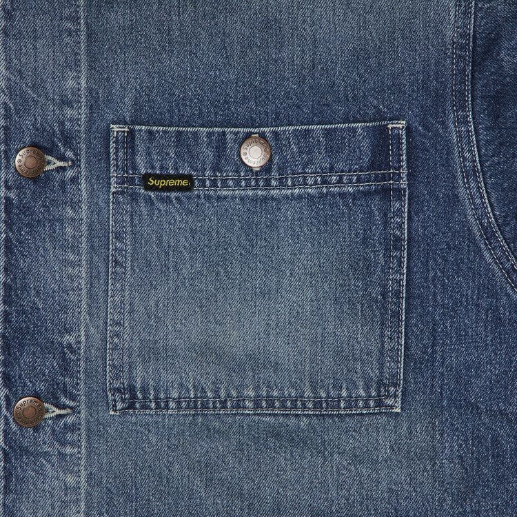 Buy Supreme Worn Hooded Chore Coat 'Denim' - SS25J83 DENIM