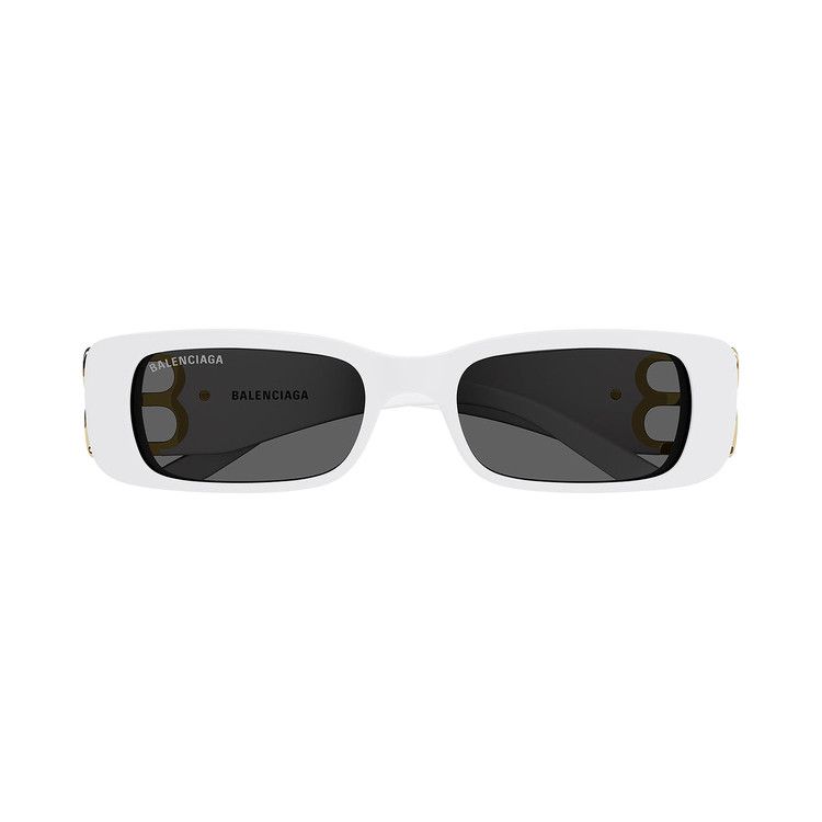 Balenciaga Rectangular Sunglasses White/Gold
