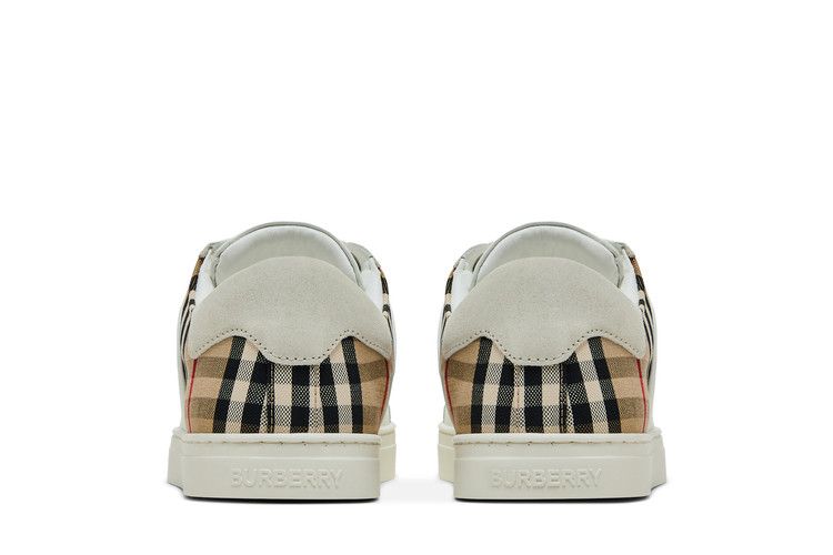 Burberry Check Panelled Sneakers Natural White Archive Beige
