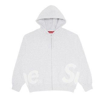 Buy Supreme Big Logo Zip Up Hooded Sweatshirt 'Ash Grey