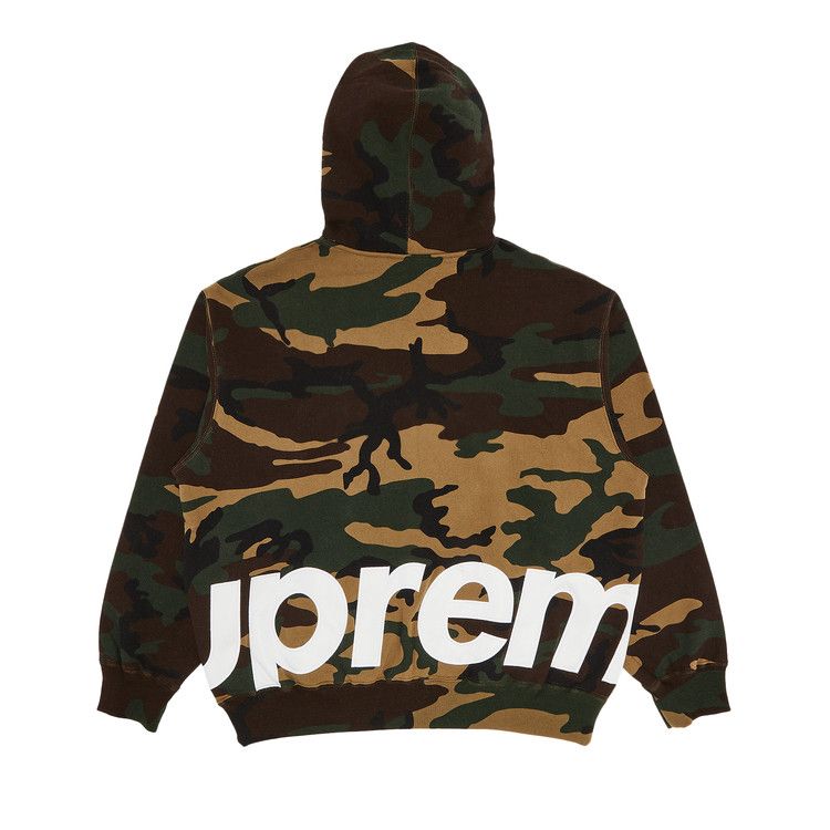 Buy Supreme Big Logo Zip Up Hooded Sweatshirt 'Woodland Camo