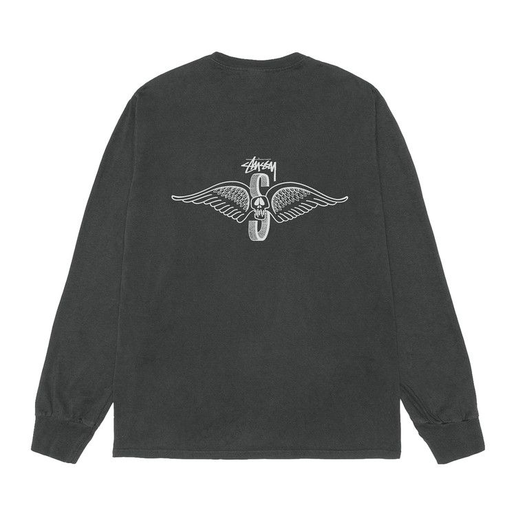 Stussy Skull Wings Long-Sleeve Tee Pigment Dyed 'black'