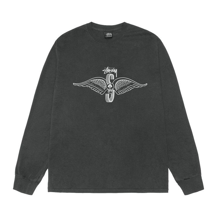 Stussy Skull Wings Long-Sleeve Tee Pigment Dyed 'black'