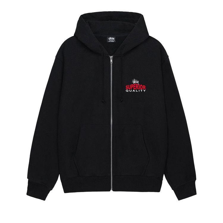 Stussy Superior Quality Zip Hoodie 'black'