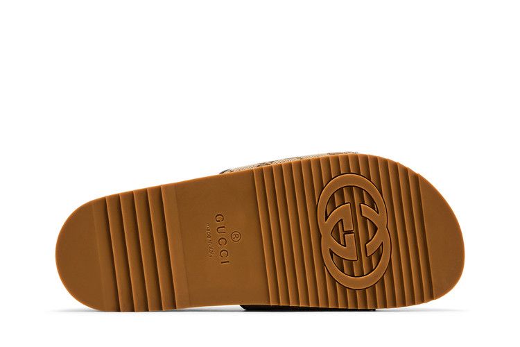 Gucci Gg Canvas Slide Sandal Beige Monogram