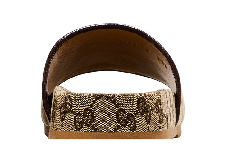 Gucci Gg Canvas Slide Sandal Beige Monogram