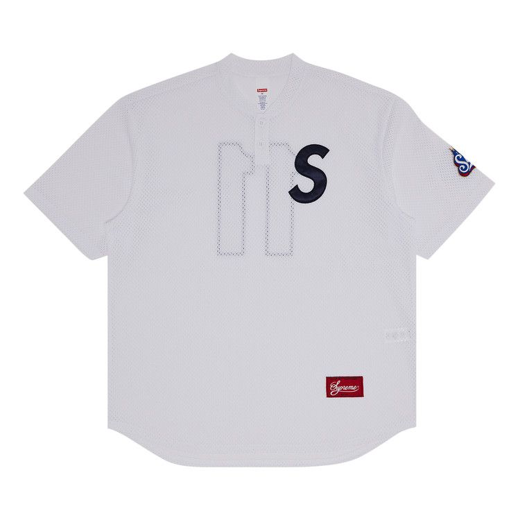 Buy Supreme S Logo Baseball Henley 'White' - SS25KN95 WHITE