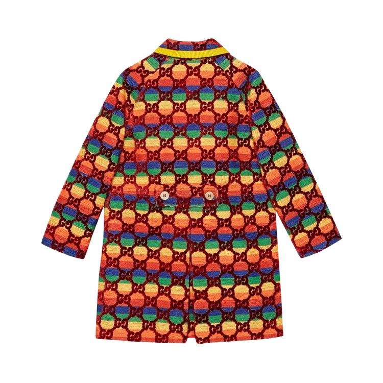 Gucci Kids Gg Supreme Embroidered Coat Red