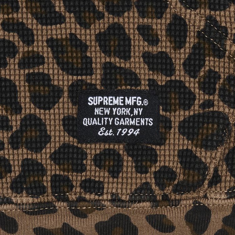 Supreme Fleece Zip Up Hooded Shirt Brown Leopard Men's