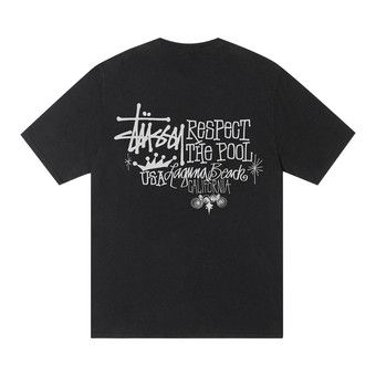 【STUSSY】25ss RESPECT THE POOL TEE PIGMENT DYED Respect The Pool Tee Pigment Dyed – Black | Tees | Stüssy