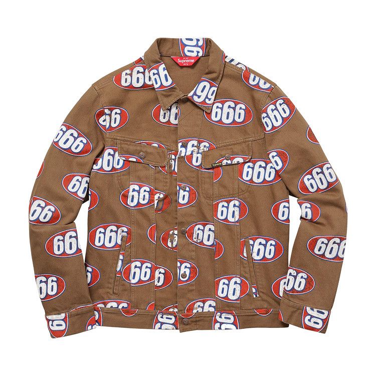 Buy Supreme 666 Denim Trucker Jacket 'Brown' - SS17J33 BROWN | GOAT