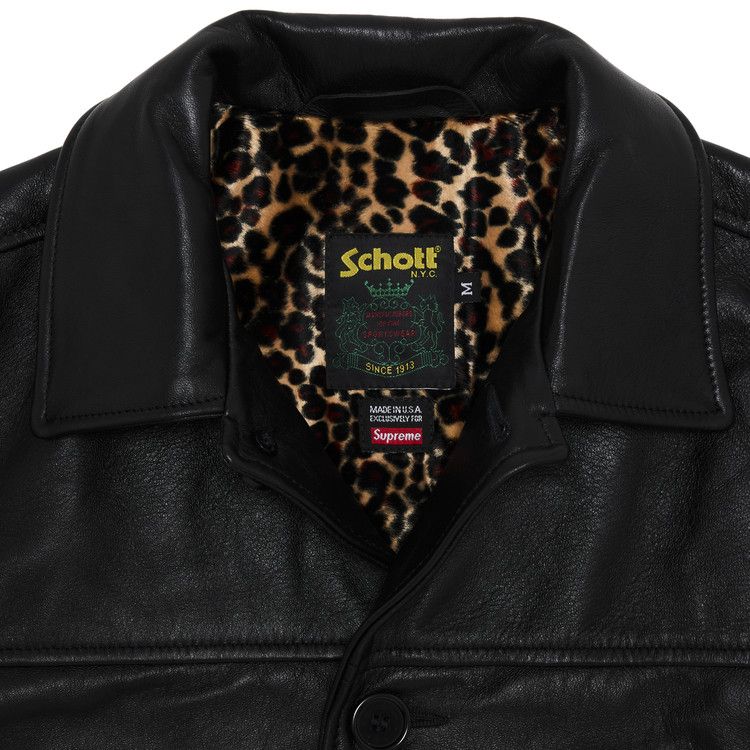 Buy Supreme x Schott Leather Car Coat 'Black' - SS25J80