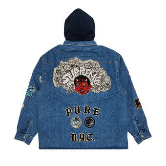 25S Supreme Hooded Denim Shirt ブラック Supreme - Hooded Denim Shirt - UG.SHAFT