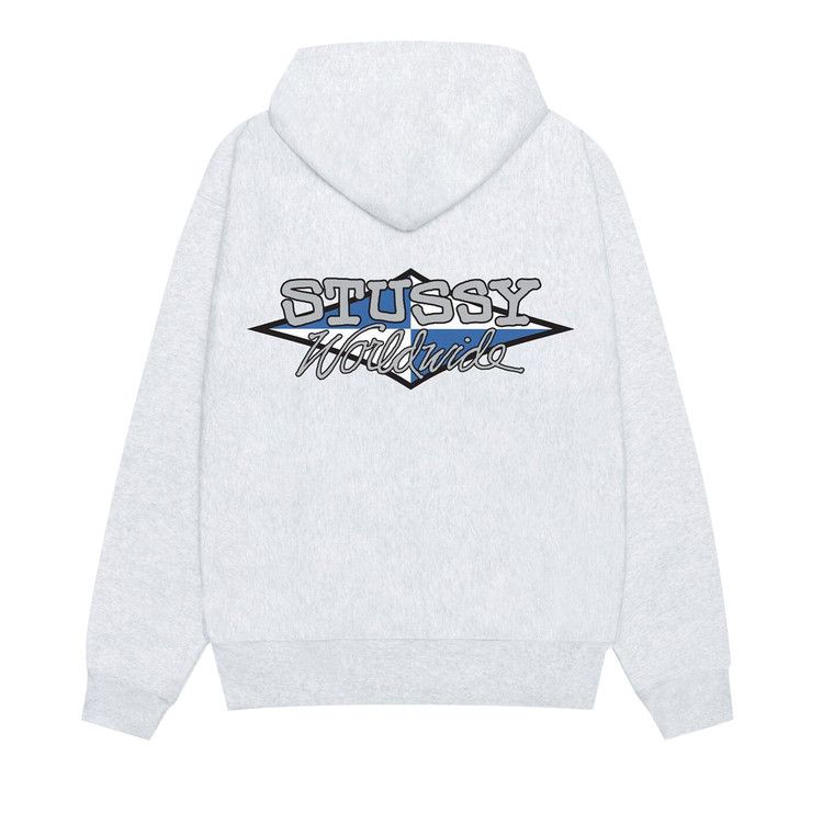 Stussy Worldwide Diamond Hoodie 'ash Heather'