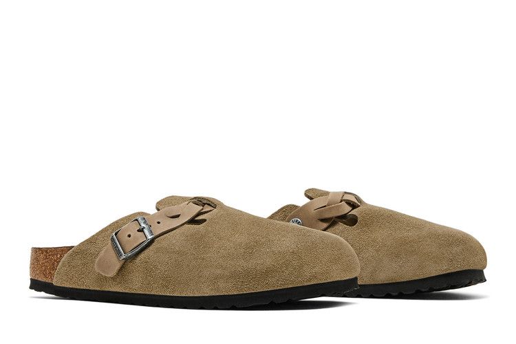 Birkenstock Boston Braided Suede Leather Narrow 'taupe'