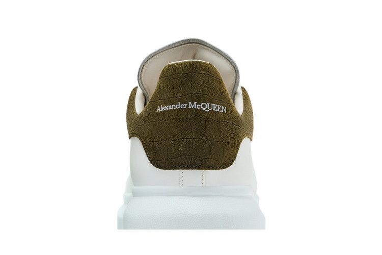 Alexander Mcqueen Oversized Sneaker White Khaki Crocodile