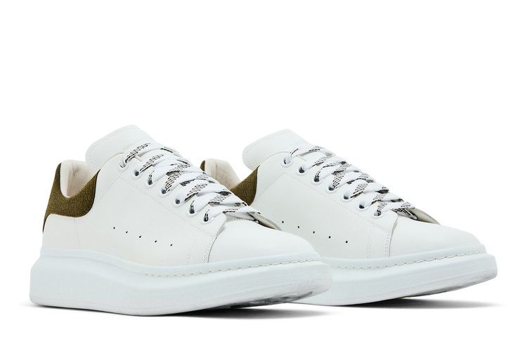 Alexander Mcqueen Oversized Sneaker White Khaki Crocodile