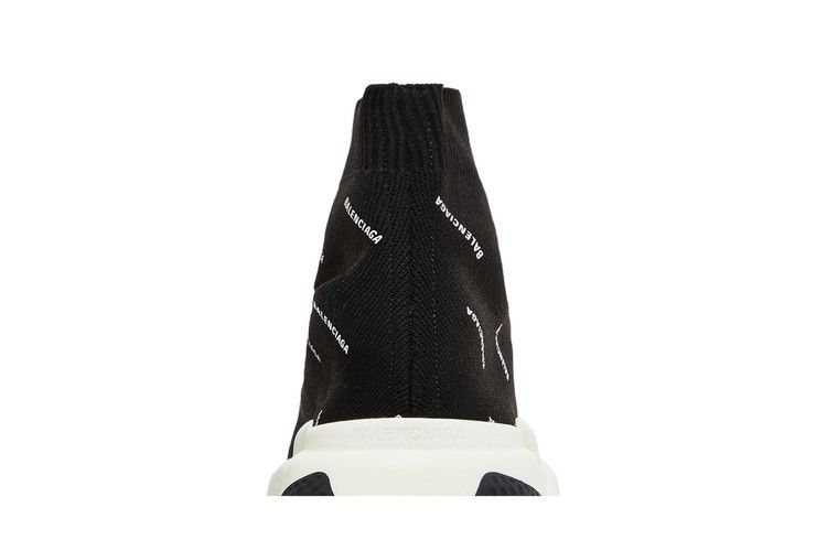Balenciaga Speed Trainer Logo Print Black White 2020 (Women's)