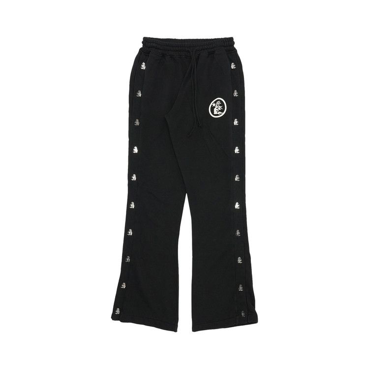 Buy Hellstar Mirror Face Snap Sweatpants 'Black' - 09357