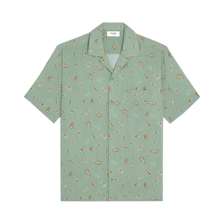 CELINE Bowling Shirt 'Sage/Cream/Tobacco' — foto 2