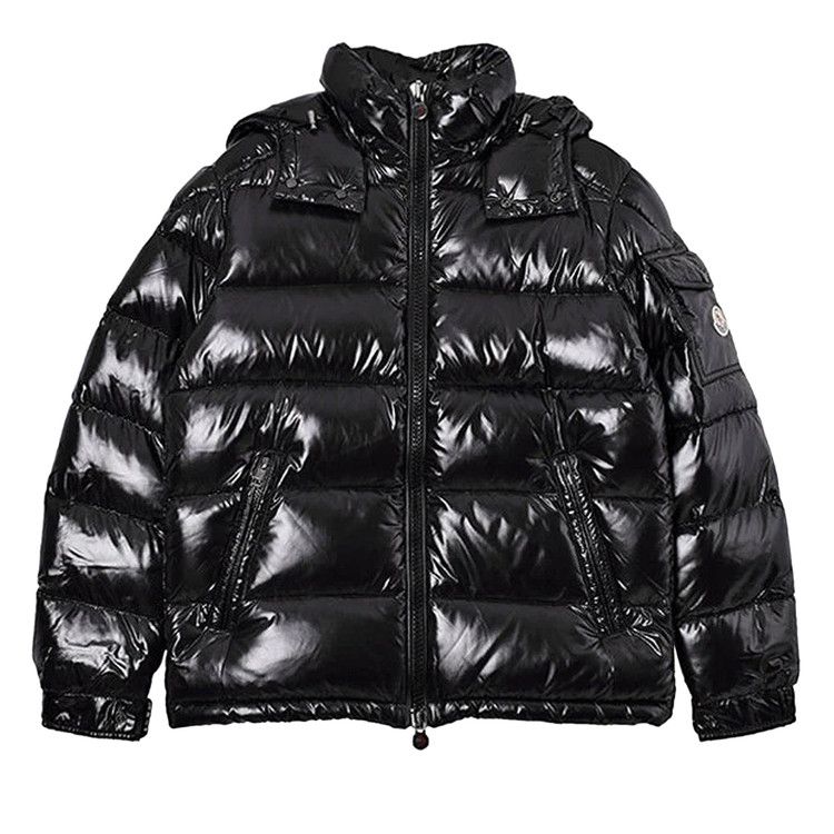 Buy Moncler Maya Hooded Puffer Shiny Jacket 'Black' - 1A536