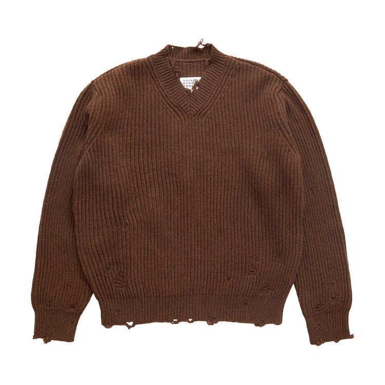 MM6 Maison Margiela V-Neck Sweater 'Brown Melange' — foto 2