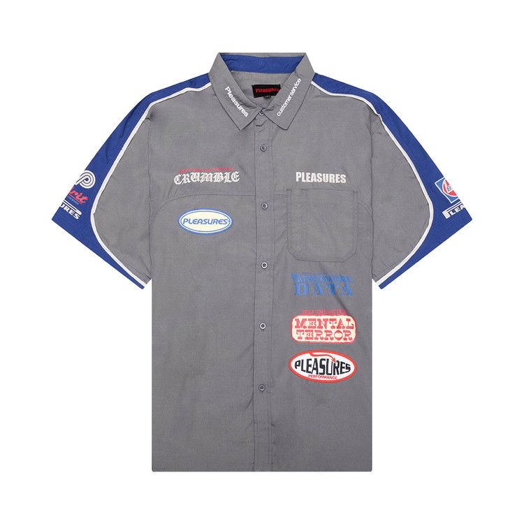 Pleasures Terror Button Up Shirt Grey — foto 2