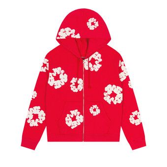 Buy Denim Tears Cotton Wreath Zip Hoodie 'Red' - SS25TZH11412040