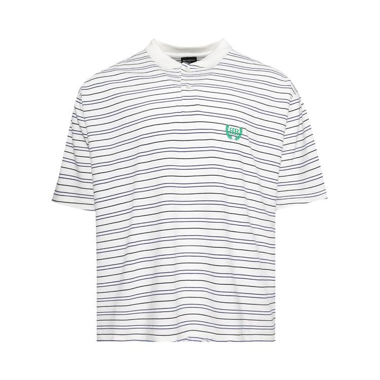 Balenciaga Striped Polo Shirt White/Blue