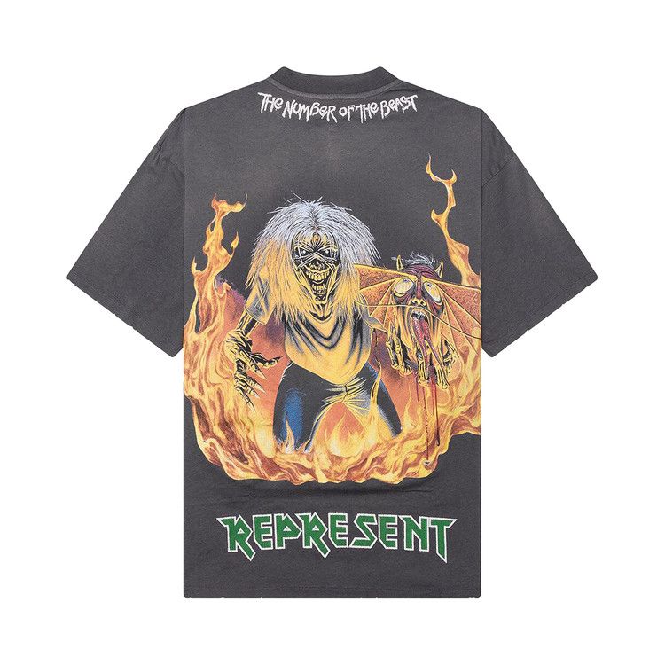 Represent Clo X Iron Maiden Number Of Beast Tee 'sunfade Grey'