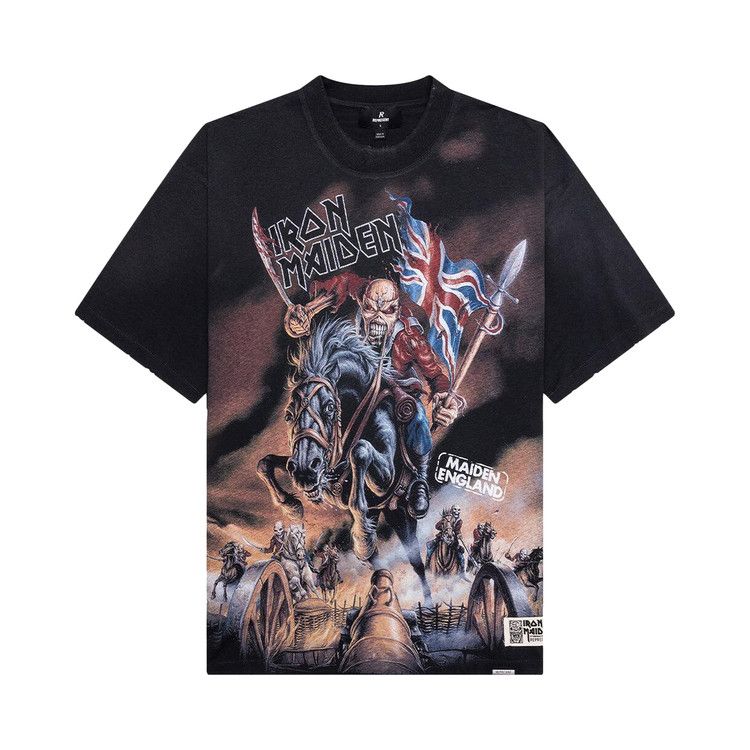 Represent Clo X Iron Maiden Steed Tee 'stained Black'