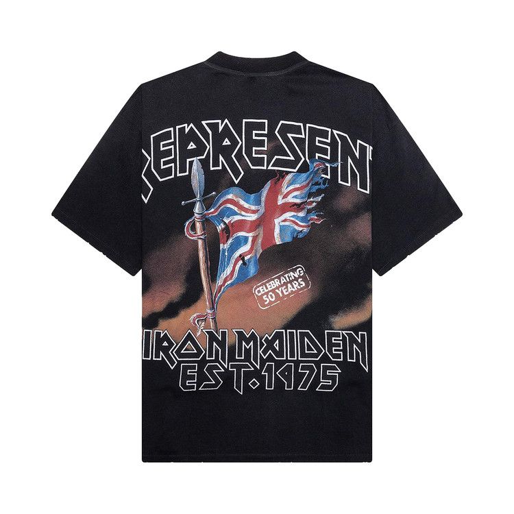 Represent Clo X Iron Maiden Steed Tee 'stained Black'