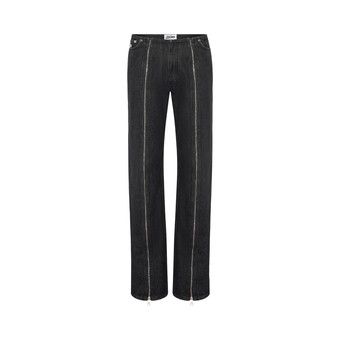 Buy Jean Paul Gaultier Denim Front Zipped Trouser 'Black' - 25 04