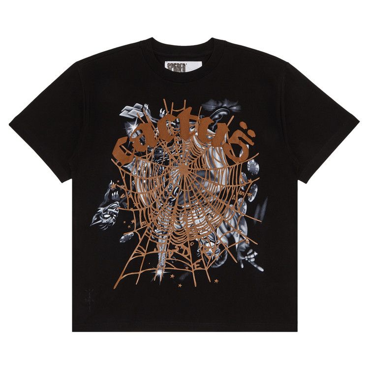 Cactus Jack By Travis Scott X Sp5der Airbrush Tee 'black'
