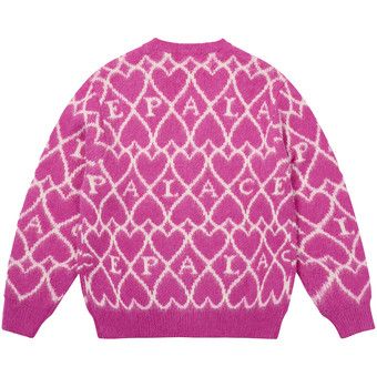 Buy Palace Hairy Heart Knit 'Pink' - P29KW004 | GOAT