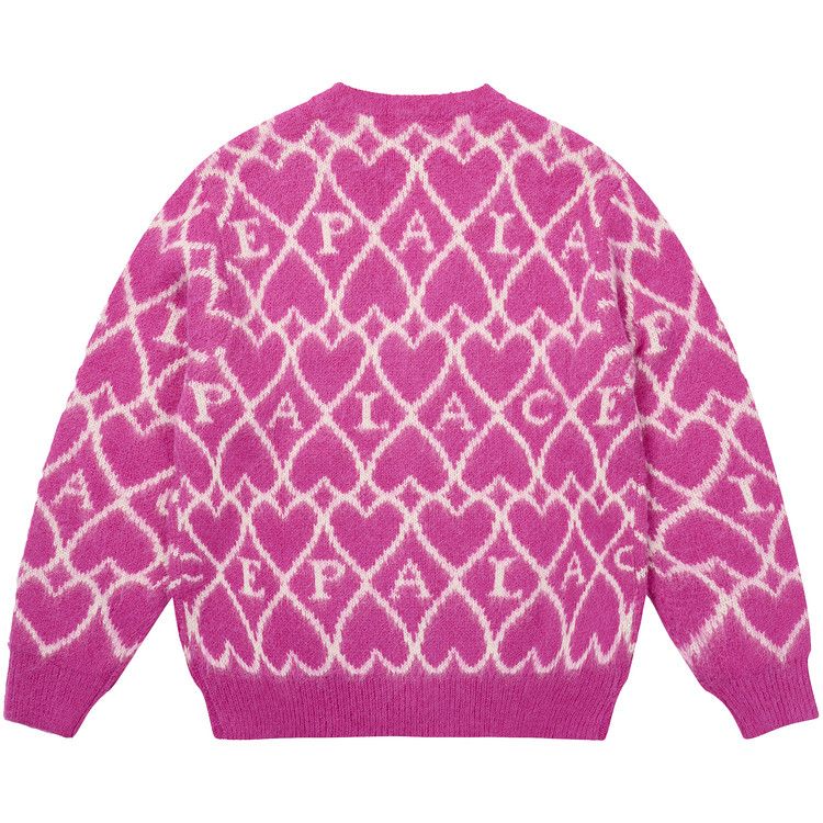Buy Palace Hairy Heart Knit 'Pink' - P29KW004 | GOAT