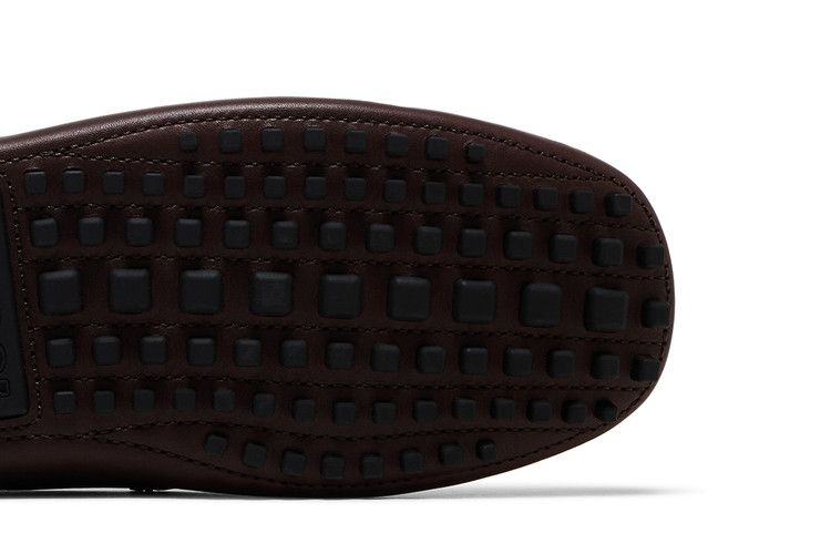Gucci Ayrton Webbing-Trimmed Horsebit Leather Driver Loafers Brown