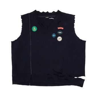 トップス RAF SIMONS 2015AW DISTRESSED KNIT VEST トップス RAF SIMONS 2015AW DISTRESSED KNIT VEST Raf Simons