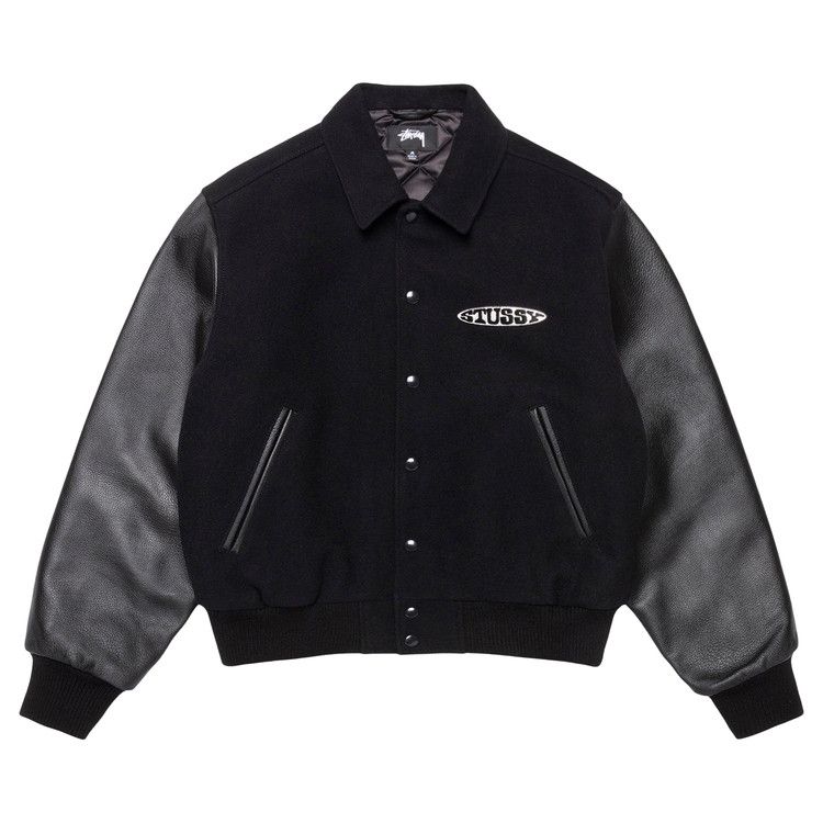 Stussy Globe Varsity Jacket Black