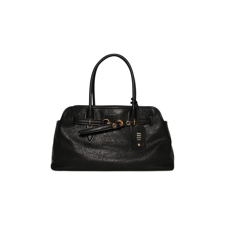Miu Miu Aventure Nappa Leather Tote Bag 'nero'
