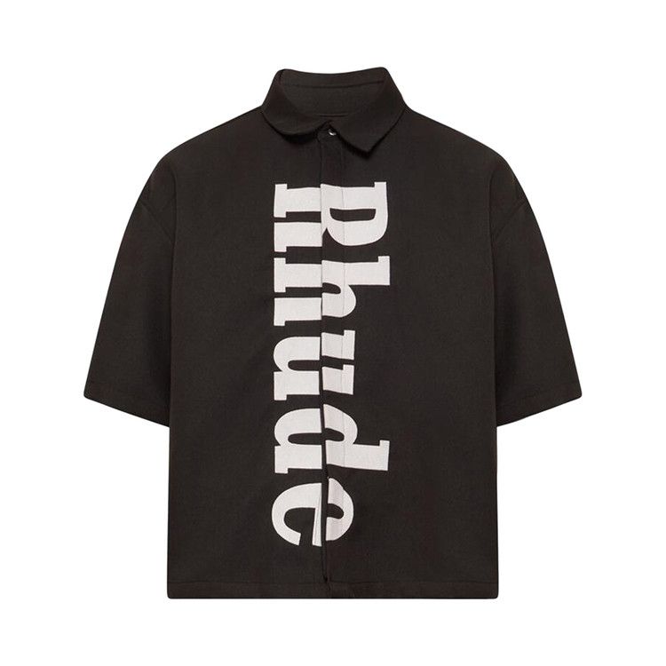 Rhude Center Logo Button Up Shirt Black/White