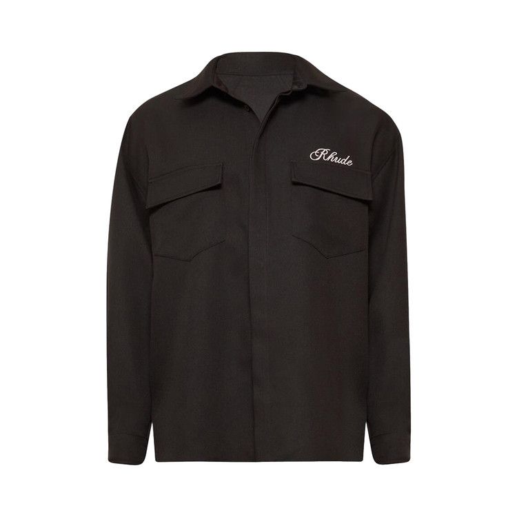 Rhude Boxy Long-Sleeve Work Shirt 'black'
